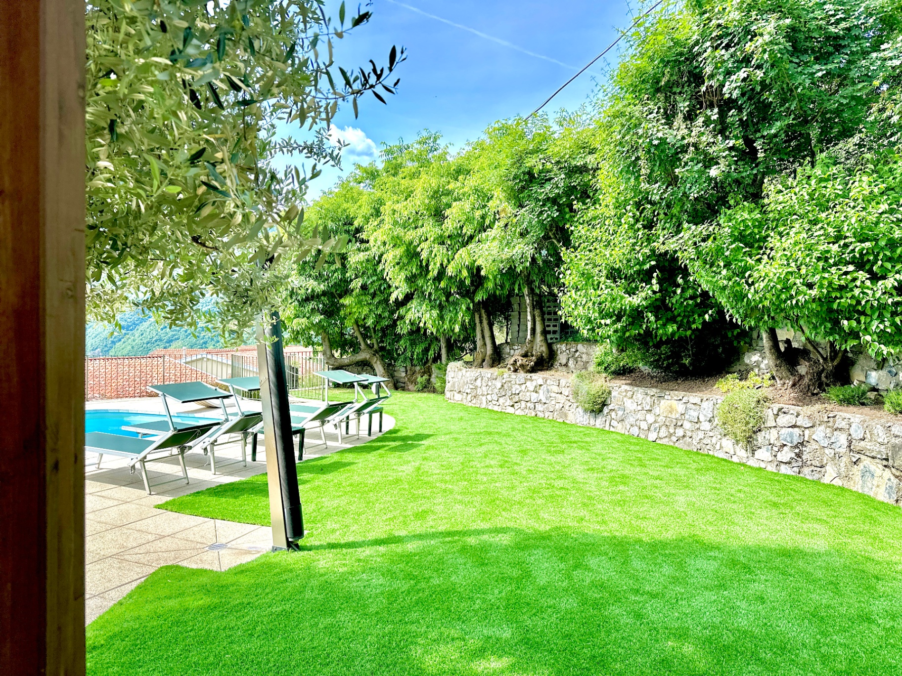 Giardino e piscina circondati dal verde