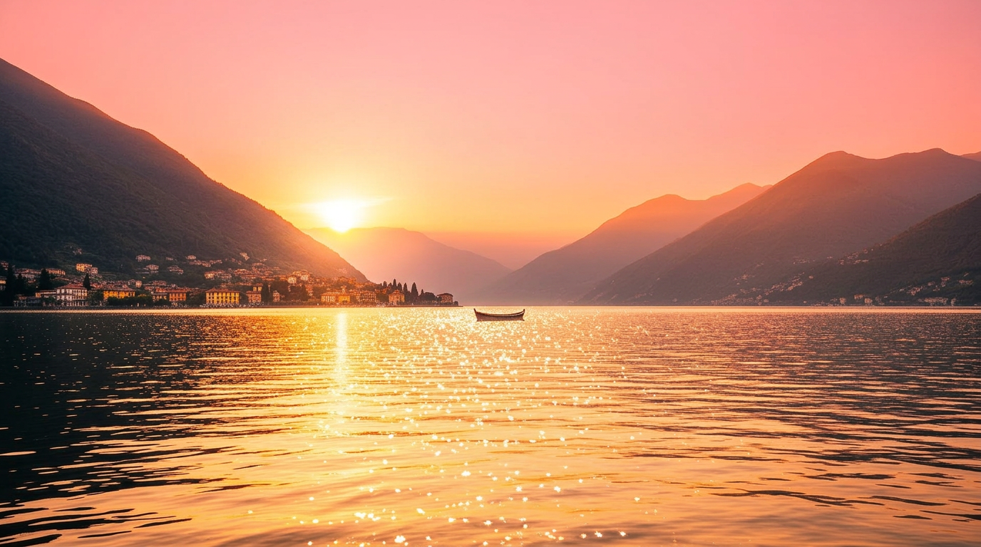 Lake Iseo at sunset